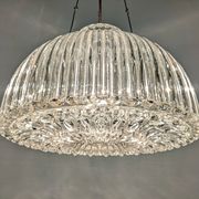 Italian XL dome pendant light in blown glass, 60s-70s