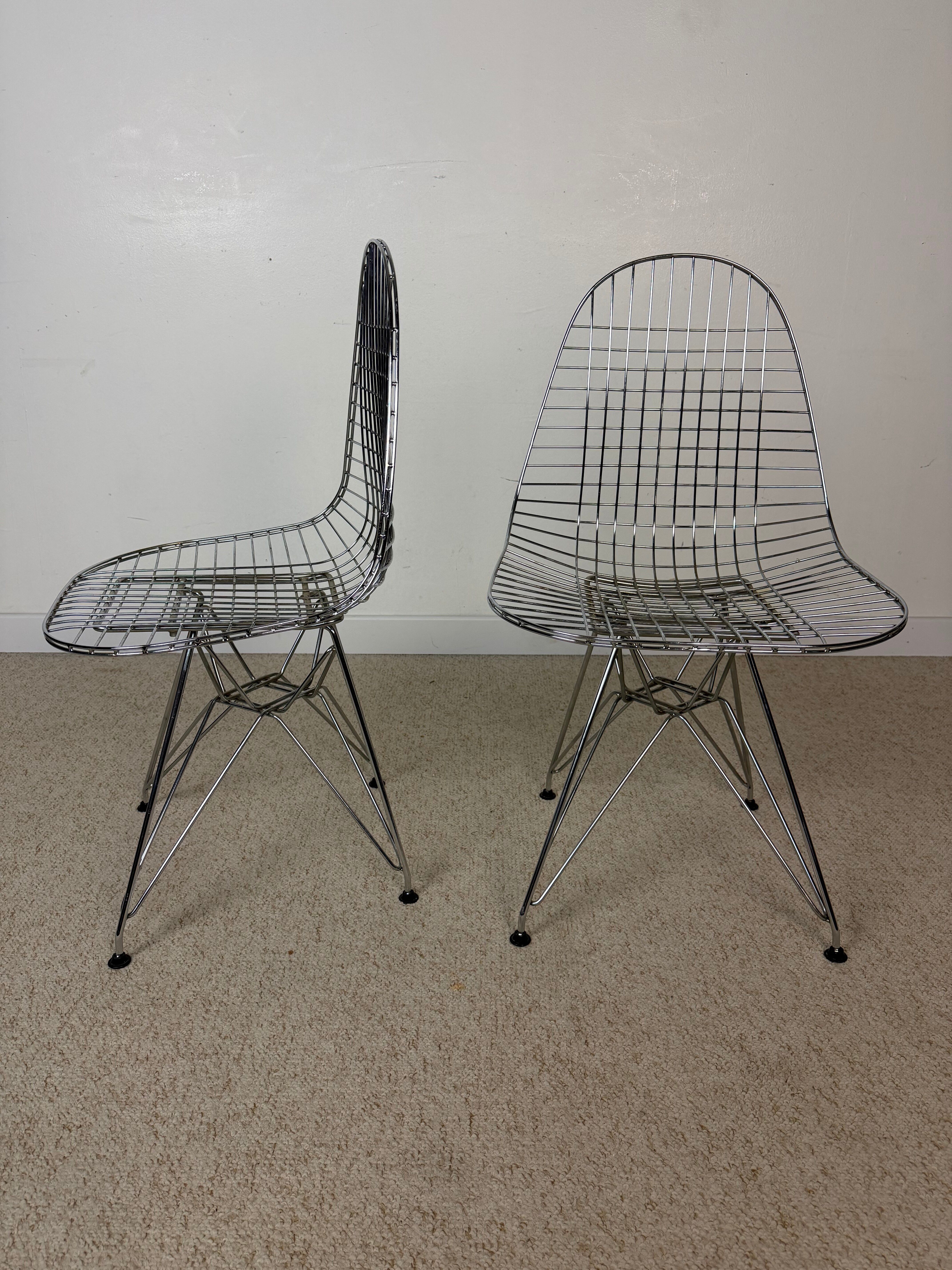 Vintage chrome wire chairs