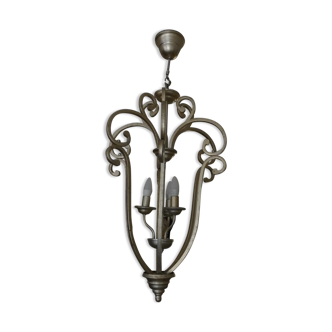Chandelier cage in iron forge silver leaf