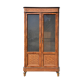Marquetry and bronze showcase
