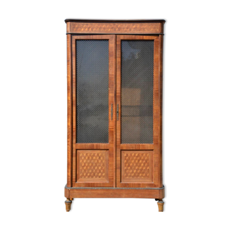 Marquetry and bronze showcase