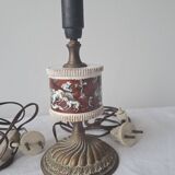 Pair of vintage brass/ceramic lamps
