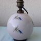 Pied de lampe en opaline rose