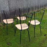 Four faux-wood Formica chairs, 50s/60s