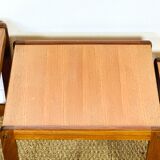 Teak and ceramic nesting coffee table