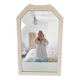 Miroir biseauté et mouluré beige