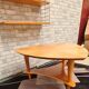 Scandinavian table spindle feet very good stability; trace of light wear on tray 84x44