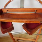 Fratelli Reguitti editor Valet night wooden varnish on wheels