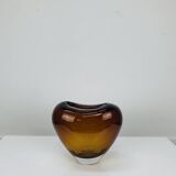 Vintage Holmegaard style blown glass heart vase