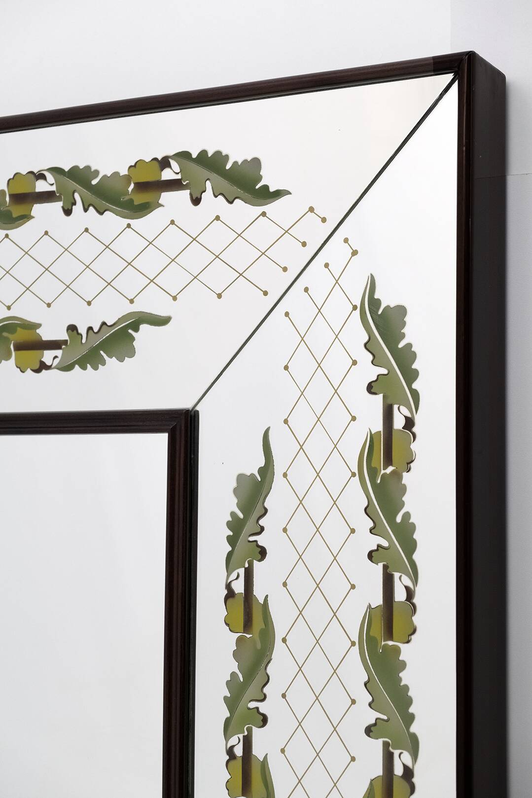 Luigi Brusotti Mid-Century Modern Italian Decorated Mirror, 1940s