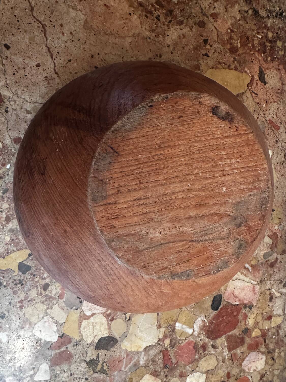 Large vintage monoxyle wooden bowl H 18 / D neck 30 cm