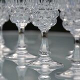 12 antique crystal stemmed glasses