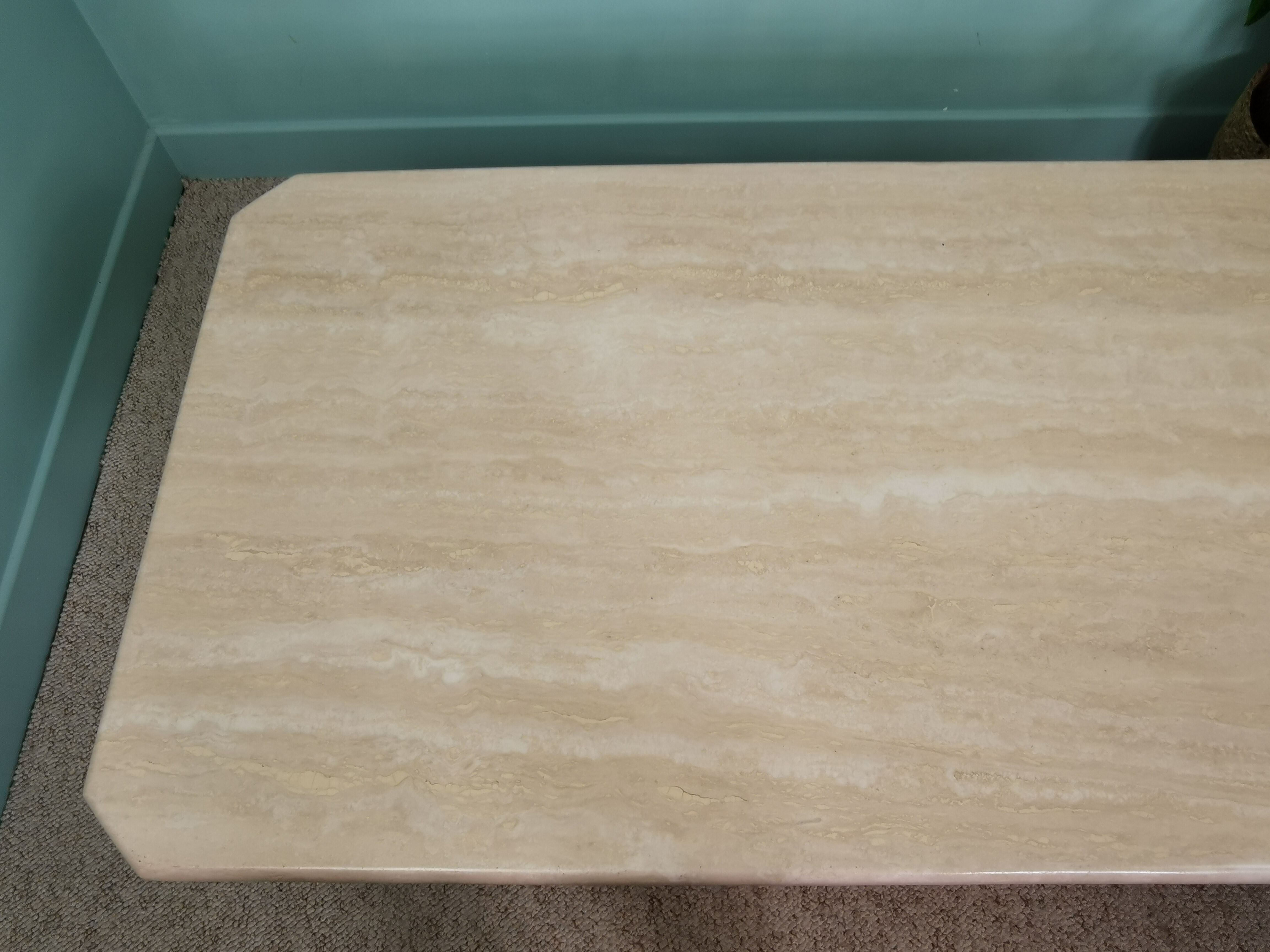 80's travertine coffee table