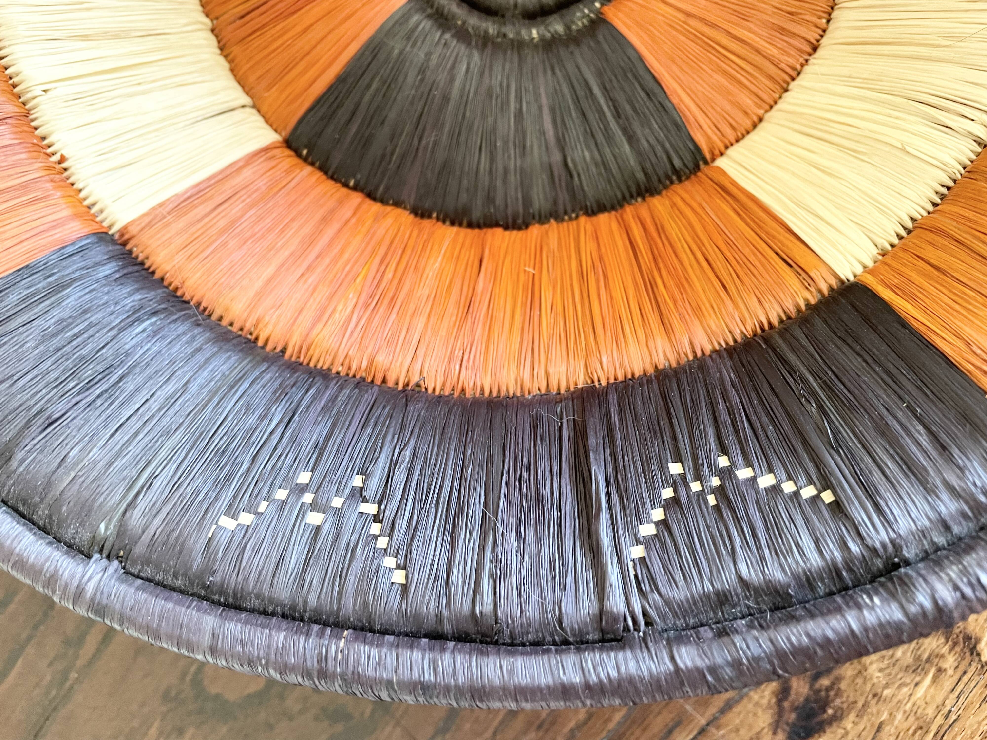 Vintage woven raffia basket