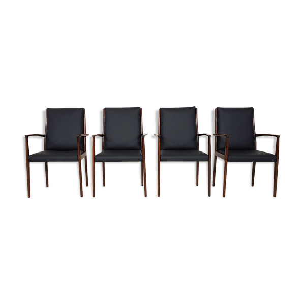 Lot de 4 fauteuils en bois de rose, Danemark 1950 — Beyit