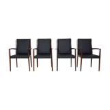 Lot de 4 fauteuils en bois de rose, Danemark 1950