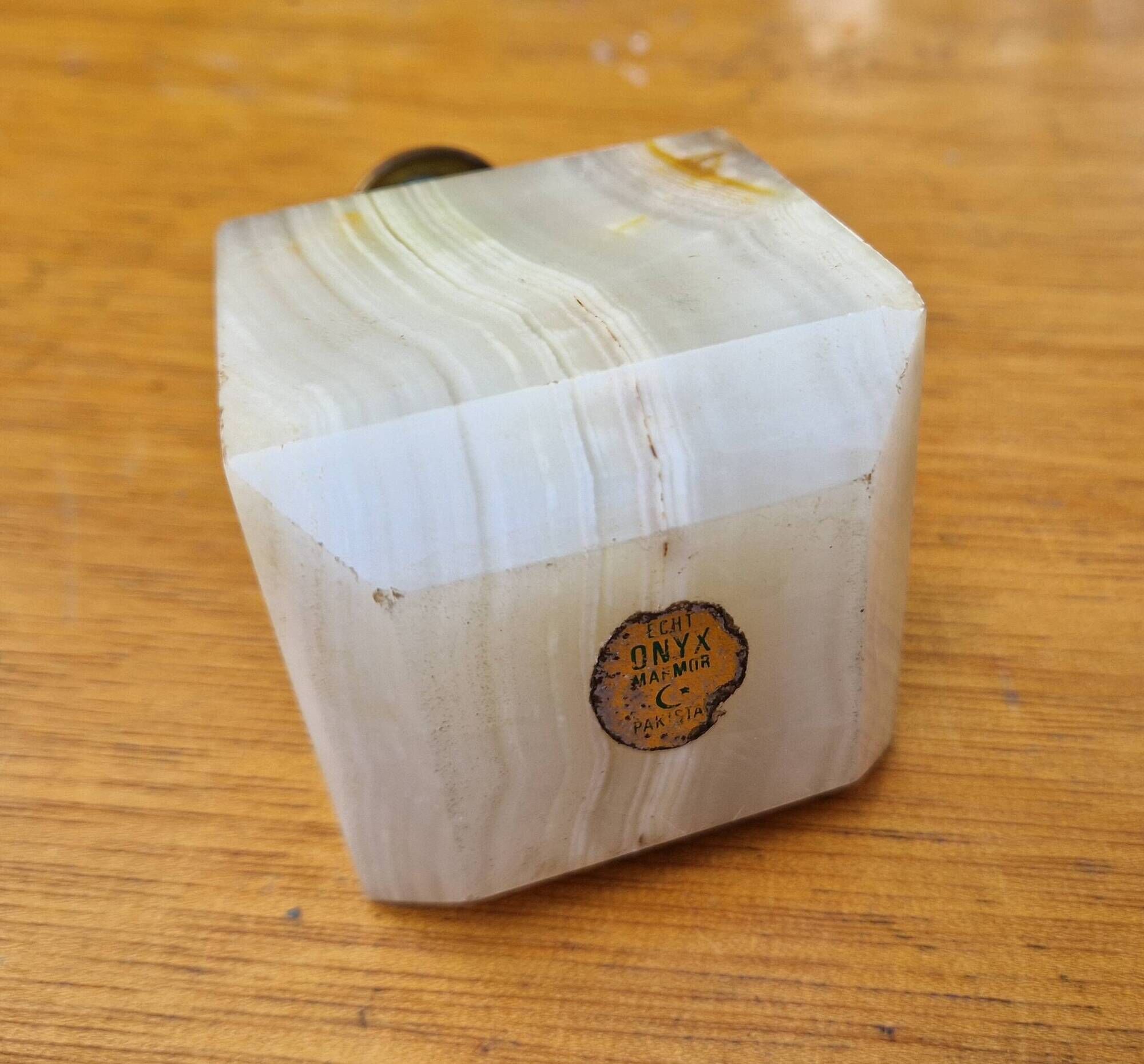 Vintage 1970's onyx lighter and ashtray smoking kit
