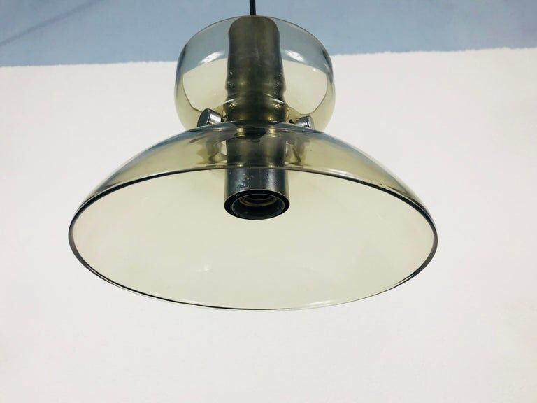 Suspension lamp made of rare glass from Limburg, 1970s