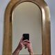 Original vintage Moroccan brass mirror, arch shape, 48 x 32 cm