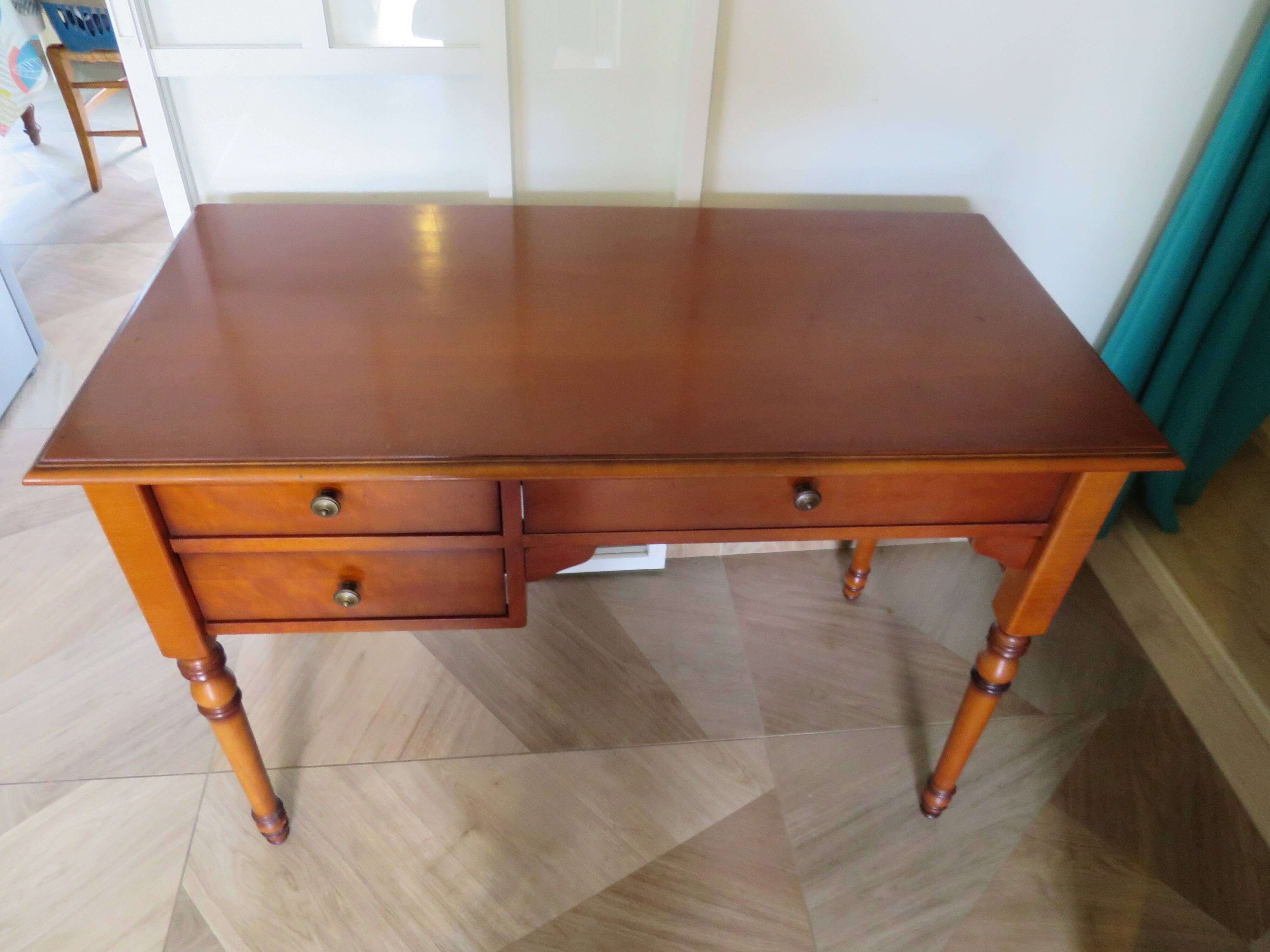 Small minister's desk - 3 drawers - cherry wood - Louis Philippe style