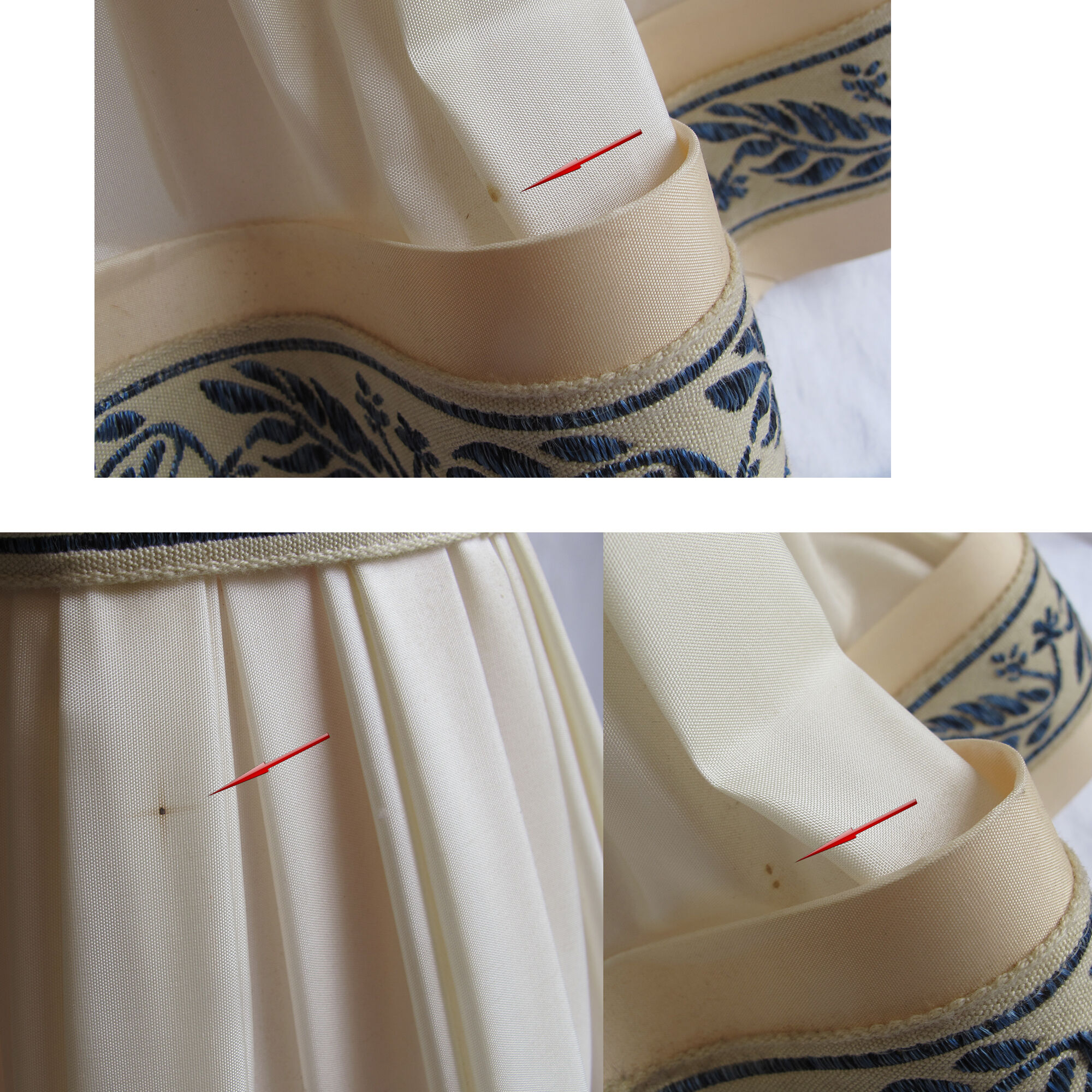 Lampshade in fabric and embroidery