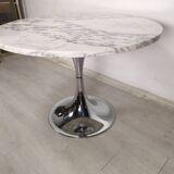 Marble chrome tulip table