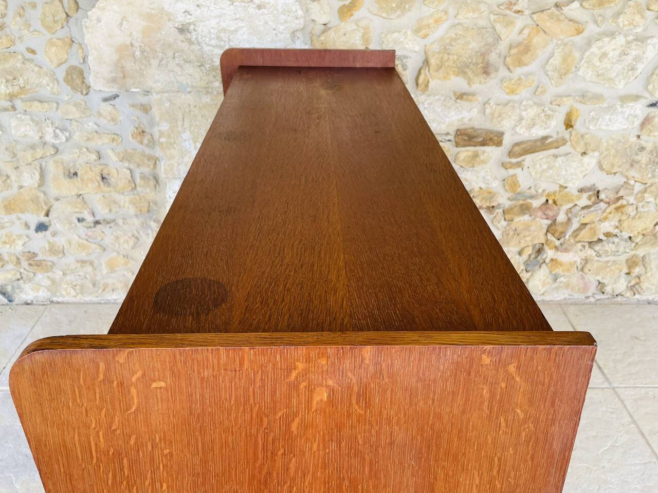 Oak storage unit, splayed legs circa 1950s