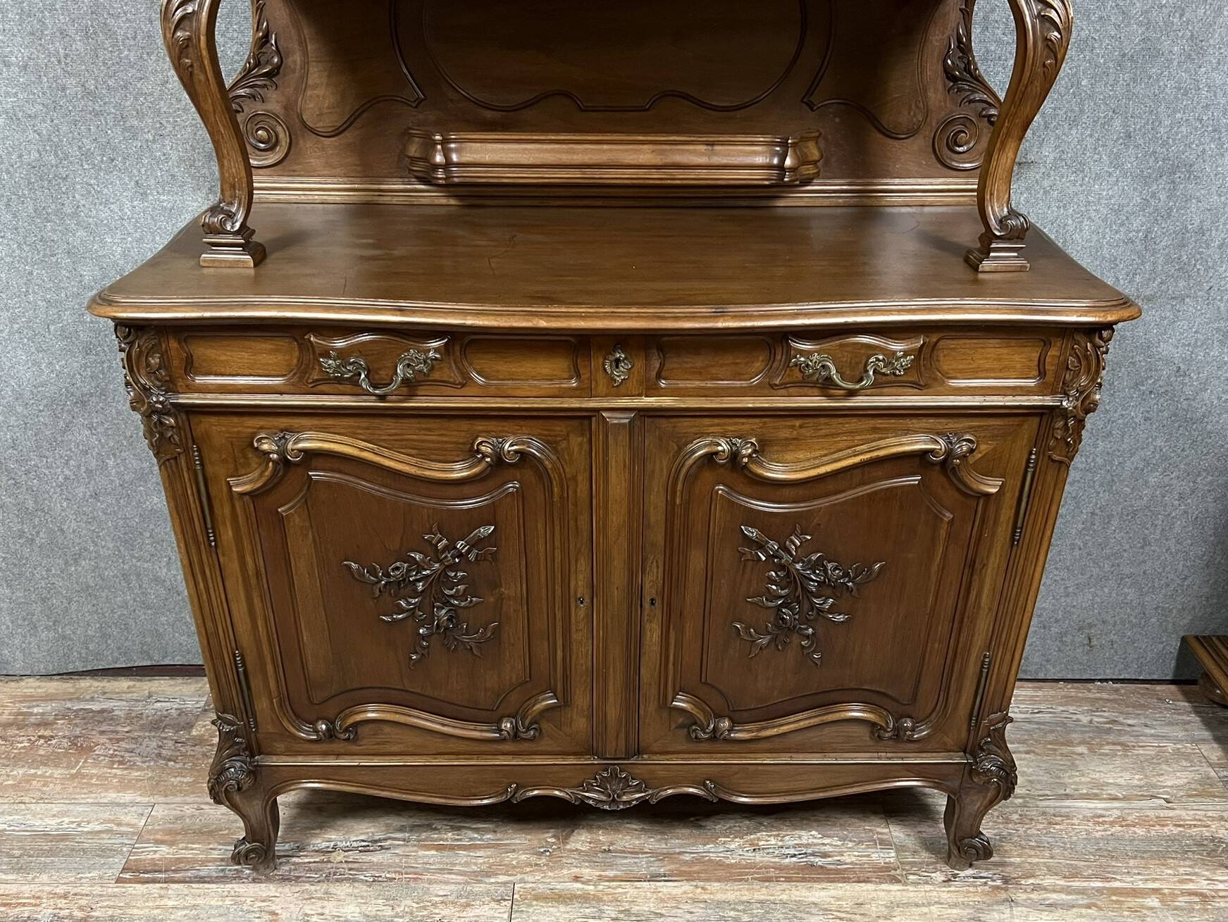 Louis XV two-body walnut sideboard circa 1850