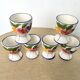 6 vintage earthenware egg cups