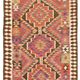 Turkish Handwoven Vintage Herki Kilim 90 cm x 347 cm