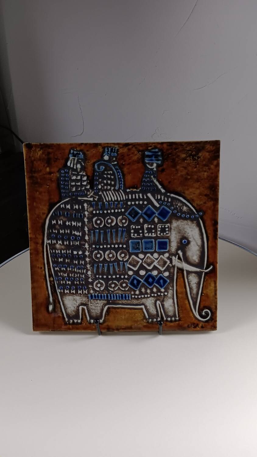 Ceramic plaque series Unik, Elephant by Lisa Larson - Gustavsberg