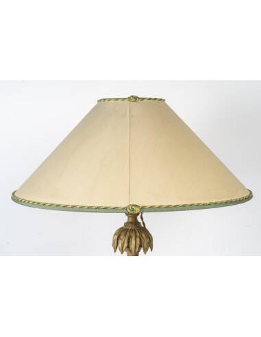 Carved wooden lamp, old candle holder, 19th century, Napoleon III period.