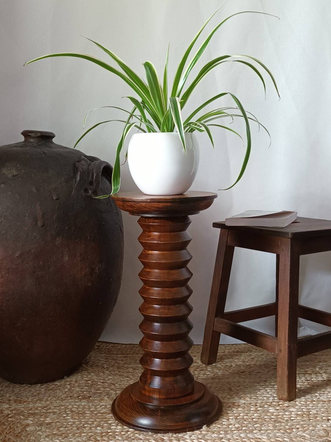 Vintage Charles Dudouyt style wooden side table