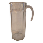 pichet octogonal en verre moulé épais – France – années 1950–1960