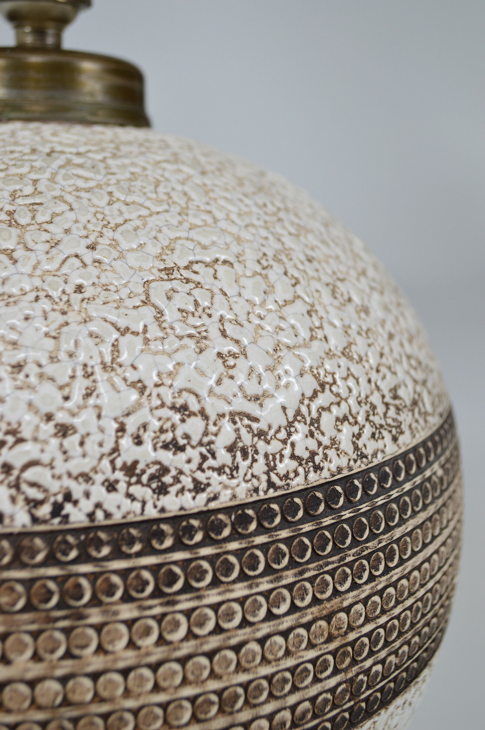 Round art deco ceramic lamp besnard style