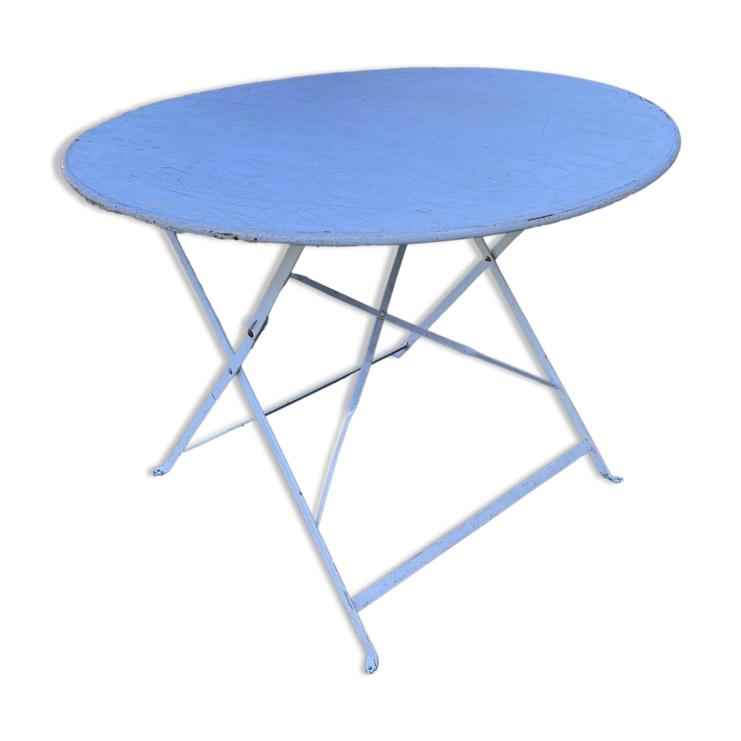 Round folding metal table – circa 1950