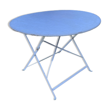 Table ronde pliante en métal, circa 1950