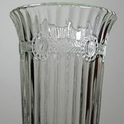 Antique molded glass vase 19th-20th century 1890-1900 on foot
