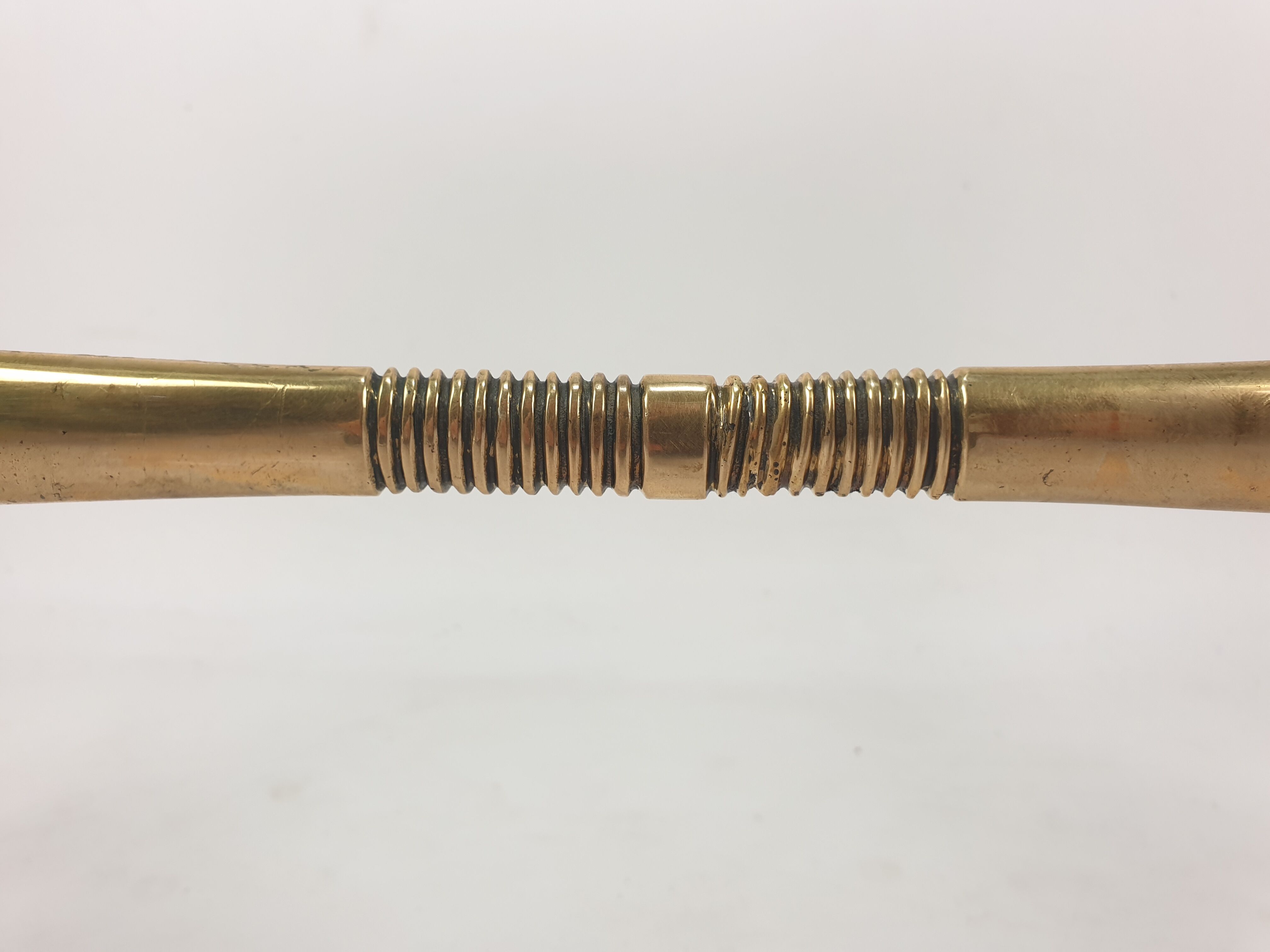 Italian coffee table with etched glass and brass base, 1960