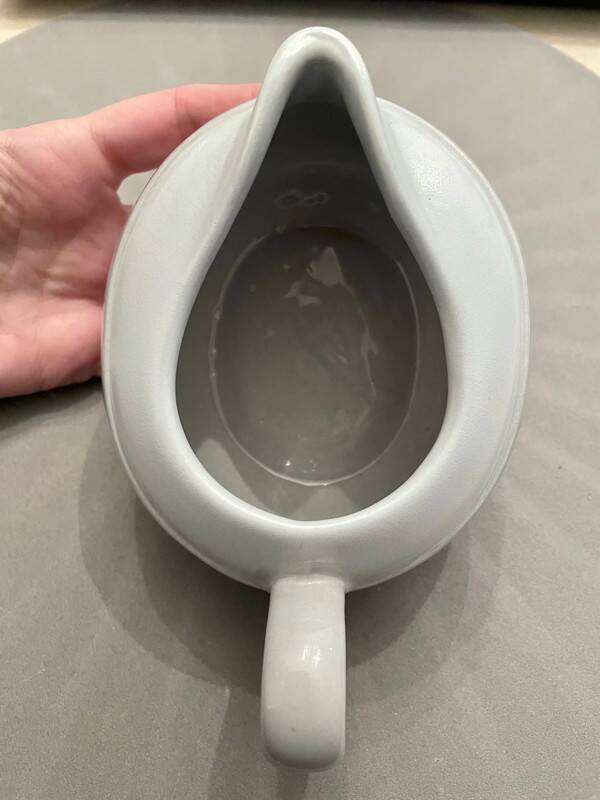 Grey earthenware cream pot