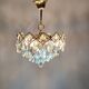 Vintage italian circular chandelier crystal drops