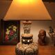 Pied de lampe en céramique fat lava avec 2 ampoules