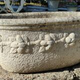 Paire de jardinières anciennes en pierre reconstituée
