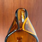 Amber glass carafe from the mid-century German Jagdhaus series and drinking glasses by Wilhelm Braun-Feldweg for Hirschberg, 1960s, set of 7.