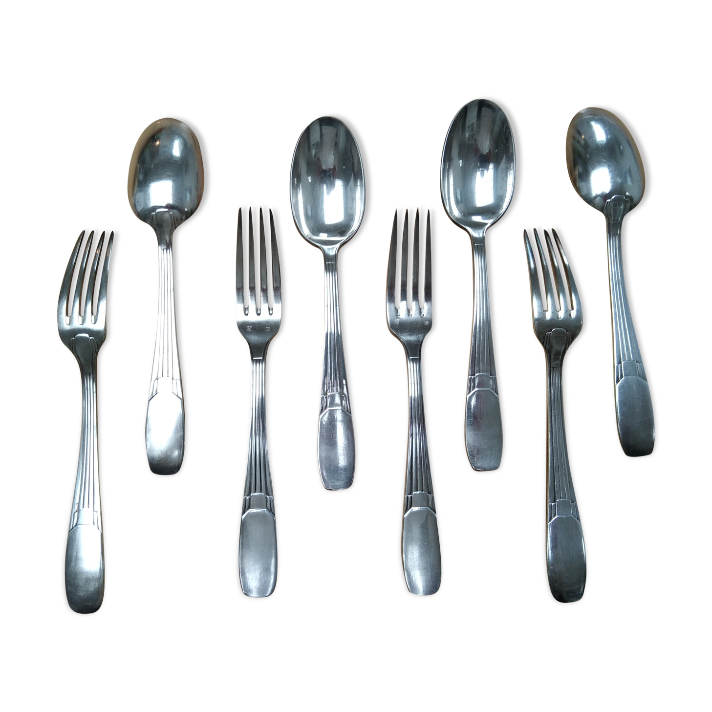 Art Deco housewife 8 silver metal cutlery