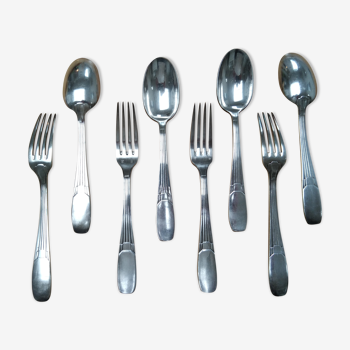 Art Deco housewife 8 silver metal cutlery