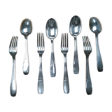 Art Deco housewife 8 silver metal cutlery