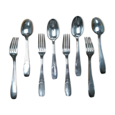 Ménagère art déco 8 couverts en métal argenté