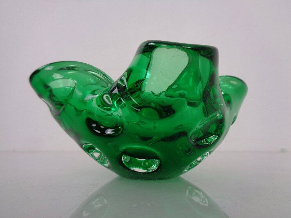 Green Sommerso Murano Glass Ashtray, Italy, 1960s