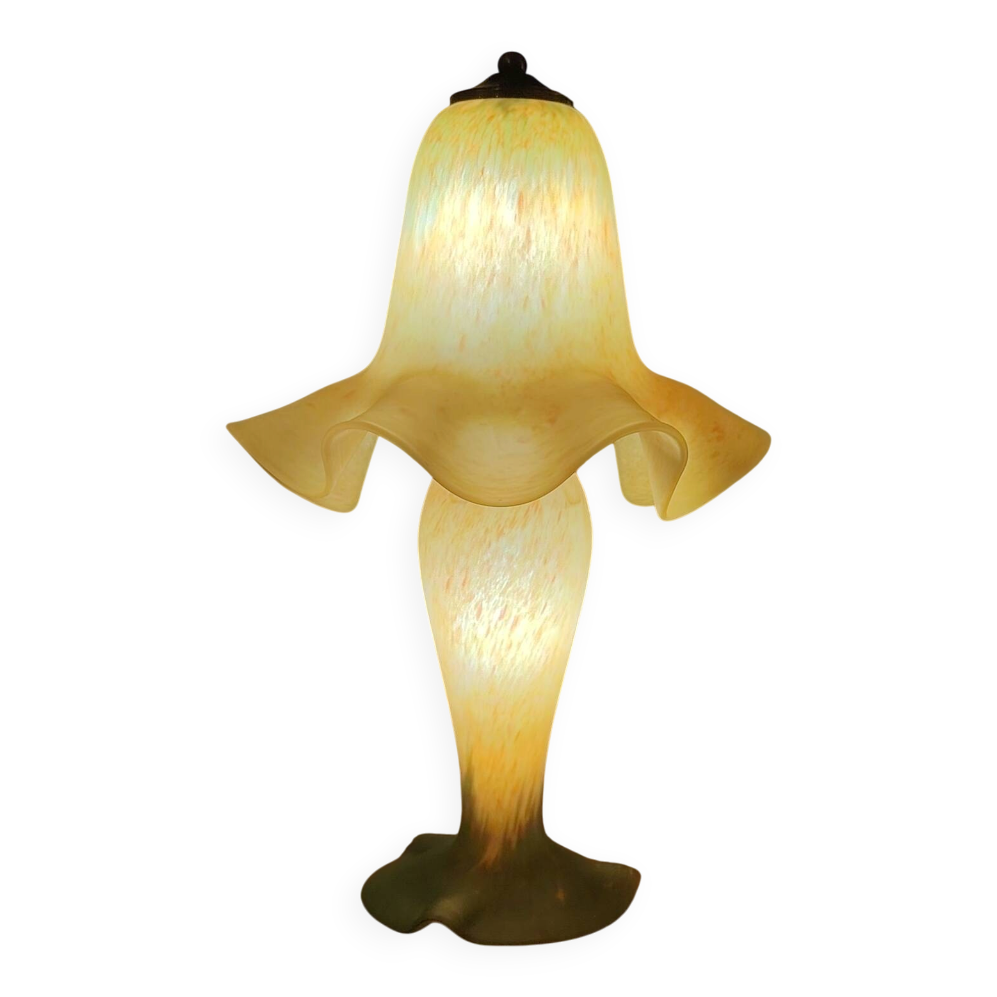 Yellow glass paste mushroom lamp, Art Nouveau style, V. Gifts